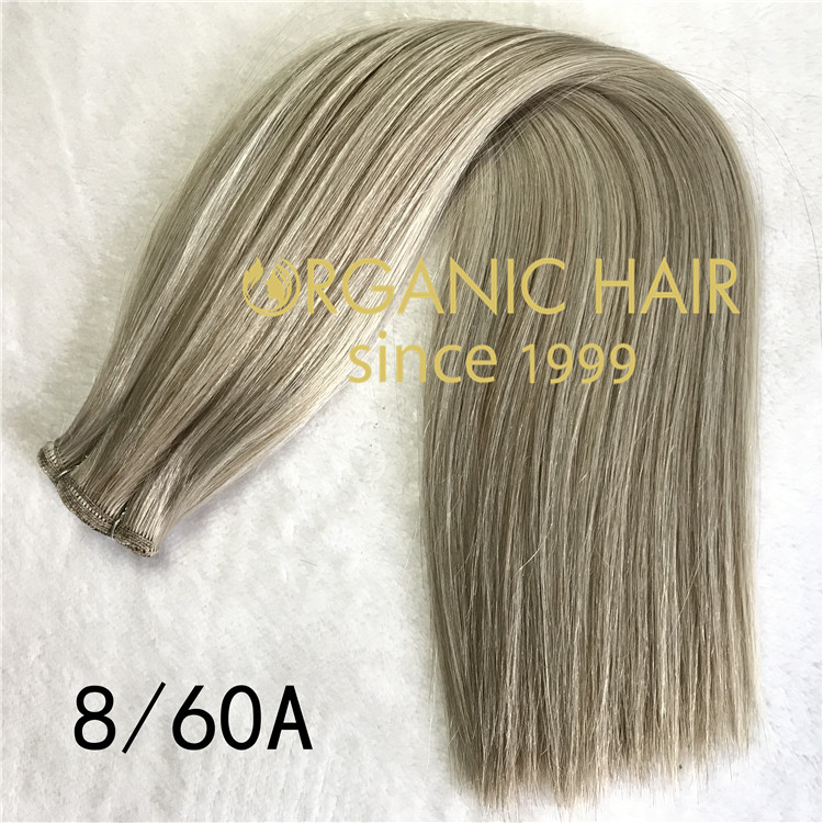 Hand tied weft full cuticle intact and double drawn color8/60A   C97